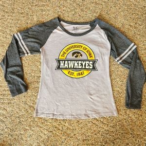 Iowa Hawkeyes long sleeve raglan tee The Cotton Gallery Large